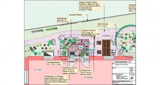 Kleine Erdterrasse neu gestaltet mit Natursteintreppe, Gartengestaltung Helmut Lamprecht