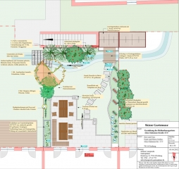 Reihenhausgarten Innere Elben, Freiburg, Geschickte Aufteilung, Sichtschutz. Gartenplanung Helmut Lamprecht
