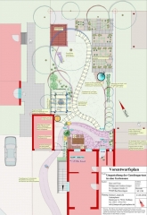 Hausgarten- Umgestaltung in Bad Krozingen. Neuer Hauszugang, Sitzplatz und Hausgarten. Gartenplanung Helmut Lamprecht
